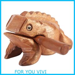 [Special Offer] Kingsie Wooden Guiro Frog, Auspicious Charm, Percussion Instrument, Sound-Making Frog, Thai Style (M)