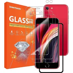 seninhi (セニンヒ) [3+2パック] iPhone SE 第3世代 / iPhone SE 第2世代 / iPhone 8 / iPhone 7 (4.7インチ)用スクリーンプロテクター 3枚パック + カメラレンズプロテクター2枚パック SE 