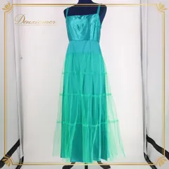 パーティドレス ワンピース ドレス グリーン系 緑 青緑 無地 オーガンジー レース キャミソール 発表会 イベント ダンス 舞台 コスチューム ストレート カジュアル フェミニン おしゃれ エレガント 軽やか ファッション 女性用