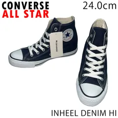 【未使用B／24.0㎝】CONVERSE ALL STAR INHEEL DENIM HI インディゴ／ホワイト