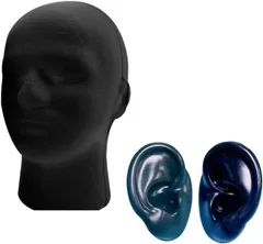 キレイなコンディション　イヤホンスタンド ダミーヘッド ASMR ブラック 31vQa+zhOeL.jpg_BO30,255,255,