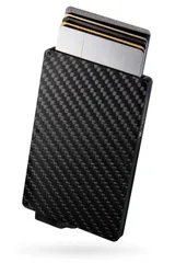 【特価セール】キャッシュレスに最適化 カードケース カーボン スキミング防止 スライド式 [zepirion] スリム 薄型 軽量 メンズ レディース Quick Wallet carbon (Black)
