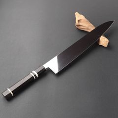 牛刀 両刃包丁 尺一（刃渡り330mm）通常鏡面仕上げ 本刃付け 八角柄（購入時選択可能）和牛刀 洋包丁 刺身包丁