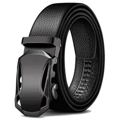 [ulterra] [ウルテラ] ベルト メンズ 穴なし 無段階 フリーサイズ オートロック 黒 120cm ビジネス スーツ カジュアル 紳士ベルト 黒 バックル (ブラック-A) [ブラック-A]