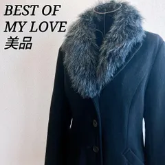美品⭐️ BEST OF MY LOVE？ ベスト マイ ラブ ロングコート ウール混 エコファー チェスターコート フェイクファー フォーマル きれいめ 韓国風 大人可愛い 上品 エレガント ブラックコート アウター 日本製 女優襟 新品
