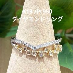 【新品】K18/Pt950ローズカットダイヤリング　12号 新品】K18/Pt950ローズカットダイヤリング12号