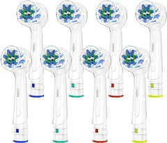 Trustnice 互換品 互換ブラシ 社外品 ブラウン オーラルB 電動歯ブラシ 対応 替えブラシ マルチアクションブラシ 回転ブラシ EB50 大人 家庭用 白(白,  8本)
