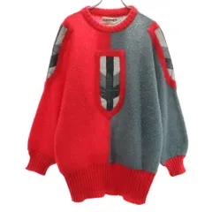 Eugeue 70s 80s モヘアブレンド ヴィンテージ 長袖 セーター M グレー ニット メンズ 古着