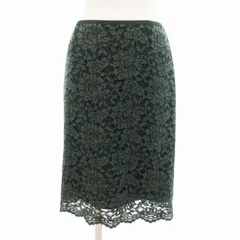 ユナイテッドアローズ UNITED ARROWS 美品 UBCS コードレース タイト スカート ひざ丈 総柄 36 S 緑 グリーン 1524-216-4438 /TZ 1107
