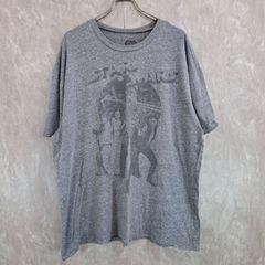 STAR WARS スターウォーズ グラフィックプリント 薄手 モノクロ ビッグシルエット グレー　灰色 XL Tシャツ