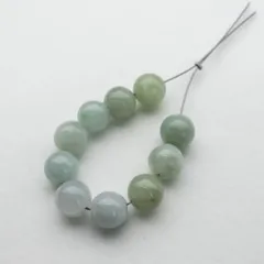 ＊10個＊ ビルマ翡翠 6mm ジェダイト ヒスイ ビーズ 天然石 アクセサリーパーツ 天然石素材 mte003