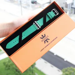 Modigi AppleWatch レザーバンド 44 49 MODIGI アップルウォッチレザーベルト本革45mm 44mm 49mm 46mm 緑　グリーン　女子　レディース