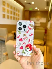【新品未使用】mofusand  iPhone15ケース イチゴモフサンド magsafe対応ケース リング付き TPU素材 iPhone15pro ケース★四隅保護★衝 吸收 iPhone多機種対応sshcp6