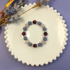 ピンクタイガーアイ&エンジェライト パワーストーン ブレスレット メンズ レディース 男性 女性 幸運 開運  [13]  