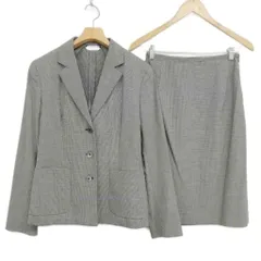 マックスマーラ MAX MARA 白タグ フォーマル スカート スーツ セットアップ ジャケット 千鳥格子 38 グレー系のサムネイル