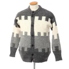 【中古】ロベルトコリーナ ROBERTO COLLINA アクリルアルパカ ニットブルゾン グレーxオフホワイト【サイズ46】【メンズ】のサムネイル