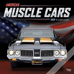 【輸入版】2024年 アメリカン・マッスルカー カレンダー / ブラウントラウト 30.5 x 61 cm (American Muscle Cars  Calendar)