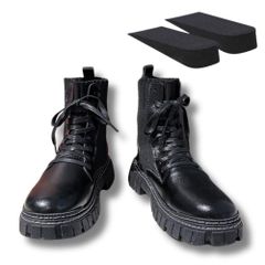 ハイカット ブーツ 黒 厚底 メンズ サイドジップ ショート シークレットシューズ 8cm 身長アップ 靴 バイク [MORASTYLE] PU レザー 背が高くなる 春 夏 秋 冬