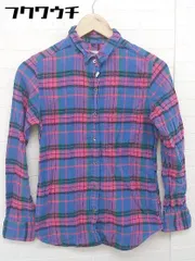 ◇ ◎ SHIPS シップス チェック 長袖 フランネル シャツ サイズ36 ピンク系 ブルー マルチ レディース 【中古】 【1105130007482】