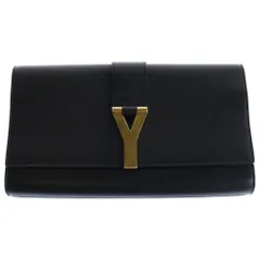 サンローラン クラッチバッグ Yライン ブルー レザー ゴールド金具 サンローラン クラッチバッグ Yライン ブルー レザー ゴールド金具