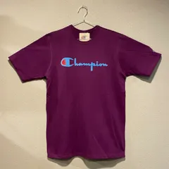 【並行輸入品】Champion ショートスリーブTシャツ HERITAGE TEE FLOCK LOGO ヘリテージ ベロアロゴ パープル VENETIAN PURPLE 紫 半袖