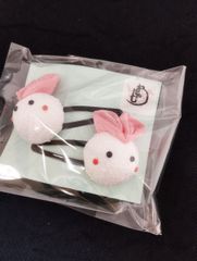 【ハンドメイド】つまみ細工うさぎ　ヘアピン