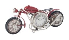 イシグロ(Ishiguro) 置き時計・掛け時計 レッド 43×18.5×7.5㎝ ウォールクロック アメリカンバイク クロック 31251