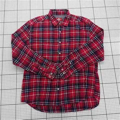 ◇ ⊇ converse コンバース チェック 長袖 ネルシャツ サイズLL レッド系ネイビー系 メンズ E  【1509100080800】