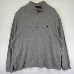 古着 ポロ・ラルフローレン POLO RALPH LAUREN ニット ハーフジップ スウェット 大きいサイズ トレーナー ワンポイント 3XB  グレー メンズ