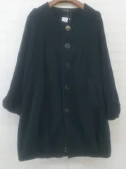 ◇ CIAOPANIC チャオパニック ノーカラー 長袖 コート サイズM ネイビー レディース P  【1212280003728】