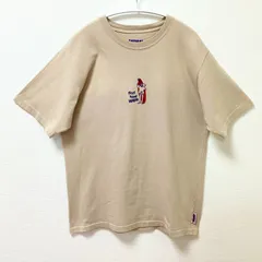 古着　美品　ANTIBAL　アンティバル　Feel need WAVES　フィール ニード ウェーブズ　Atsushi　タケウチ アツシ　半袖Tシャツ　ユニセックス　Lサイズ　クルーネック　コットン　ブラウン　茶色　イラストレーターのサムネイル
