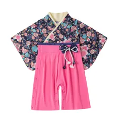☆ Bタイプ ☆ 90cm ☆ はかま ロンパース ベビー 袴 ロンパース ベビー ベビー服 ベビー袴 はかま 袴ロンパース 和装 和服 袴風 着物 衣装 正装 子供服 子ども服 お食い初め 100日祝い フォーマル 赤ちゃん 女児 男児 女の子 男の子
