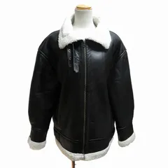 ローリーズファーム LOWRYS FARM フェイクレザージャケット ボアブルゾン 革ジャン B3 F フリーサイズ 黒 ブラック LF722040AD 0625 /KF