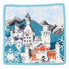 新品 フェイラー FEILER ハンカチ ハンドタオル 25cm レディース ノイシュバンシュタイン城 冬 雪 ライトブルー ネコポスのサムネイル