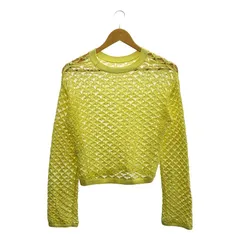 H BEAUTY&YOUTH / エイチビューティアンドユース | COTTON NYLON CORD KNIT PULLOVER メッシュニット | FREE | イエロー | レディース