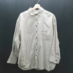 ◇ JEANASiS スタンダードカラー フロントボタン 薄手生地 透け感あり 長袖 シャツ サイズFREE ベージュ レディース E  【1310050011246】