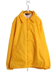 80s USA製 DAVID PEYSER 無地 ナイロン コーチジャケット メンズ M 古着 無地 ヴィンテージ ジャンパー ブルゾン ライナー付き マスタード