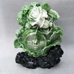 天然翡翠彫刻 青　白菜置物 2kg 細密細工 風水 財運招福 ヒスイ 翠玉美品 2025年最新】翡翠 白菜の人気アイテム - メルカリ