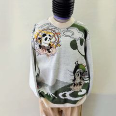 パンディエスタ　セーター　風神雷神刺繍　Lサイズ
