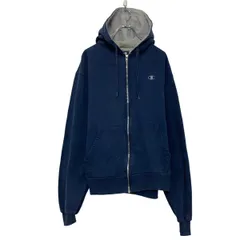 champion プリント スウェット パーカー チャンピオン M ネイビー フルジップ 古着卸 アメリカ仕入 a609-5115
