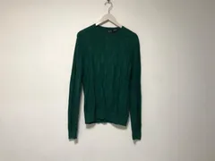 本物アルマーニエクスチェンジARMANI AXコットンロゴニット長袖セーターメンズサーフミリタリーアメカジビジネススーツドレスストリートスケーターゴルフ緑グリーンXS