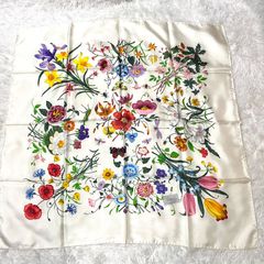 極美品】GUCCI グッチ スカーフ フラワー 87×87 - メルカリ