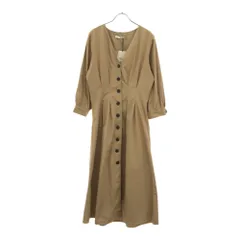 ティーアルエフコレクション ザラ 未使用 7分袖 ロングワンピース M ベージュ系 trf collection ZARA タグ付き ZARA レディース 古着 【240504】