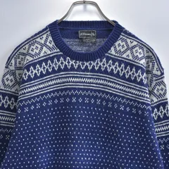 70s JCPenny シェイシー・ペニー ノルディック柄 アクリルセーター ヴィンテージ プルオーバーニット ビンテージ メンズLサイズのサムネイル