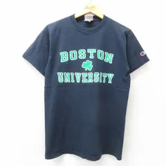 M/古着 チャンピオン champion 半袖 ビンテージ Tシャツ メンズ 00s ボストン クルーネック 黒 ブラック 25jul23 中古