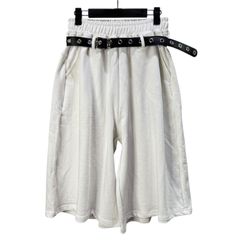 P.O.S BELT SWEAT WIDE SHORTS WHITE