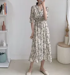 ロングワンピース 花柄 きれいめ ゆったり カジュアル ワンピース 春 夏 秋 レディースxinyy01