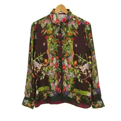 ナラカミーチェ 長袖シャツ 花柄 イタリア製 トップス レディース 2サイズ ブラウン系×グリーン系 NARACAMICIE 【中古】