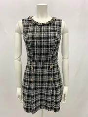 1199 Love Rich ラブリッチ キャバクラ ドレス ツイードラメ ノースリーブ チェーン ミニ バックオープン キャバドレス M