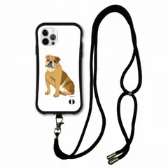 [iPhone11 Pro Max] スマホショルダー付 アニマル柄 iPhoneSE 第3世代 第2世代 i-coronケース アイフォン 15 Pro Plus Pro Max 14 13 スマホケース カバー 肩掛け 斜め掛け ブルドッグ ブラウン 犬 